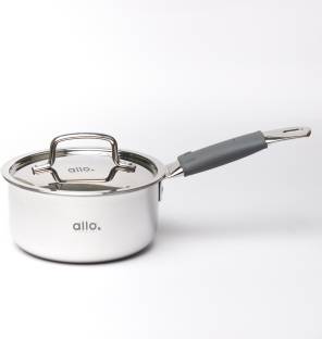 Allo CookSafe TriPly Stainless Steel Naturally Non Stick Sauce Pan 14 cm diameter with Lid 1 L capacity