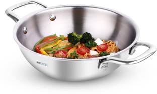 Airsteel Triply Stainless Steel Kadhai 30 cm diameter 4.6 L capacity