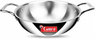Camro Triply Artisian Kadhai 14 no Induction Friendly Kadhai 29 cm diameter 3 L capacity