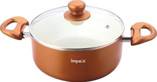 IMPEX Biryani Pot 10 L 3 mm, High grade Ceramic Coated, Biryani Sauce Pan 32 cm diameter with Lid 10 L capacity