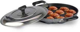 Sumeet Nonstick 3mm Grill Designer Appam Patra 12 Pcs With Lid & Handle Paniarakkal with Lid 0 L capacity 22 cm diameter