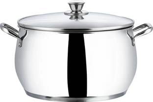 VINOD Stainless Steel Almaty Saucepot with Glass lid Pot 20 cm diameter 4 L capacity with Lid