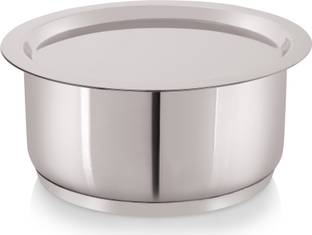 NIRLON Deluxe Stainless Steel Tope, Induction Friendly, Impact Bonded Bottom with Lid Tope with Lid 1 L capacity 18 cm diameter