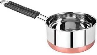 Ashoka Bartan Tea Pan Stainless Steel Copper Bottom Sauce Pan Sauce Pan 18 cm diameter 0.9 L capacity