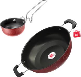 LAZYwindow Premium Quality Nonstick Cookware Combo Set Tadka Pan 23.5 cm diameter 1 L capacity