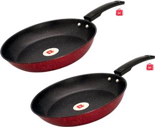 LAZYwindow Premium Quality Nonstick Pack of 2 Fry Pan 23 cm diameter 1 L capacity
