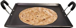 The Indus Valley Pre-Seasoned Square Iron Tawa For Dosa/Chapathi With Bakelite Handle-11.6 Inch Tawa 29.5 cm diameter