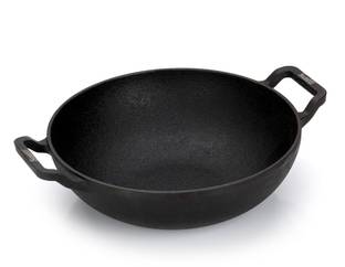 Sumeet Pre Seasoned Heavy Cast Iron Deep Kadai, Induction Friendly,27cm,Wt-2.770Kg Kadhai 27 cm diameter 3.15 L capacity