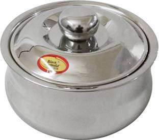 Black Diamond Stainless Steel Heavy gauge Belly Hot Case - 4000 ml Pot 26 cm diameter 4000 L capacity with Lid