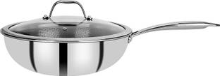 BERGNER Hitech Triply Non stick Prism Kadhai 4.5 Litres, Inducton bottom Kadhai 28 cm diameter with Lid 4.5 L capacity