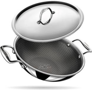 Stahl Artisan Hybrid Triply Kadhai 28 cm diameter with Lid 4.4 L capacity