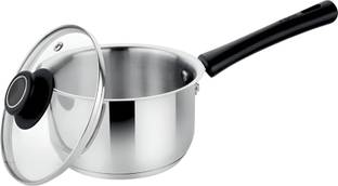 PRABHA by Prabha Saucepan | Saucepan Stainless Steel | Saucepan with lid | For Multipurpose Use Sauce Pan 18 cm diameter with Lid 2.1 L capacity