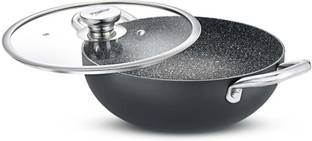 Prestige Durastone 6 Layer Non-Stick Deep Kadhai 28 cm diameter with Lid 4.25 L capacity