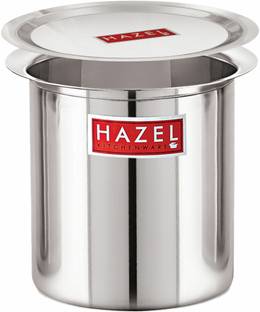 HAZEL Stainless Steel Pot Milk Boiler Container Milk Boiling Vessel Gunj for Kitchen 4 L ढक्कन के साथ