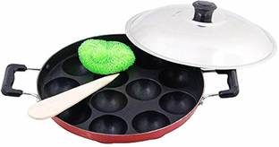 RBGIIT Non-Stick 12 Cavity Appam Pan, Paddu Patra Paniyarakkal Maker Paniarakkal with Lid APPAM PATRA Paddu Maker Ponganalu Maker kuzhi paniyaram Maker pan Paniyarakkal with Lid (Aluminium, Non-stick) Paniarakkal 12 Cavities Non Stick Appam Patra with Lid and Side Handle/ kulipaniyaram pan nonstick/ appe/ aapee ka sacha/ panniyaram kadai/ Paniyarrakal/Paniyaram/Appam Pan/Appam Maker/Pan Cake/guntapongadalu pan/appam kadai/Ponganal Maker/idali Maker/idali Pan kadai/litti maker/unniyappam chatti non stick/ unniyappam chatti Paniarakkal with Lid $ APM_ 11 Non-Stick Coated Cookware Set