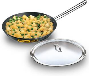 Hawkins Futura 29cm Frying Pan with Lid, Black (AF29S) Fry Pan 29 cm diameter with Lid 2.6 L capacity
