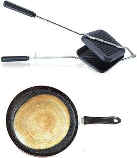 NARV Nonstick Grill Sandwich Toaster, Granite Finish Dosa Tawa Gas Compatible K1 Tawa 27.5 cm diameter