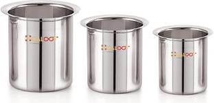 GALOOF Milk Container Boiler Gunj Pot 11cm 10cm 12cm dia, 1 L, 1.3 L, 1.7 L capacity Tope Set 1 L, 1.3 L, 1.7 L capacity 10 cm, 11 cm, 12 cm diameter