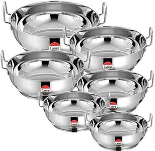 Camro Induction Bottom Set of 6 11 No/12 No/13 No/14 No/15 No/16 No Kadhai 20 cm, 22 cm, 24 cm, 26 cm, 27.5 cm, 29.5 cm diameter 1.5 L, 2 L, 2.7 L, 3.4 L, 4.5 L, 5.5 L capacity