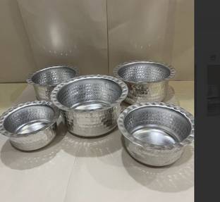 Skmetal Aluminum Hammered Handi With Lid Handi 3.1 L, 2.5 L, 1.9 L, 1.5 L, 1 L with Lid