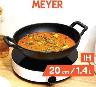 Meyer Pre Seasoned Kadai Without Lid, 20cm Kadhai 20 cm diameter 2.2 L capacity
