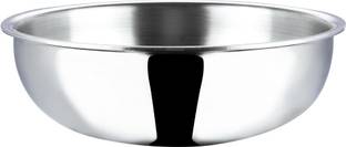 VINOD Platinum Triply Stainless Steel Extra Deep Tasla 1.5 L capacity 20 cm diameter