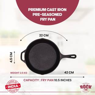 Rock Tawa Rock Tawa Cast Iron 10.5 Inch Pre-Seasoned 1L Fry Pan 26.4 cm diameter 1 L capacity