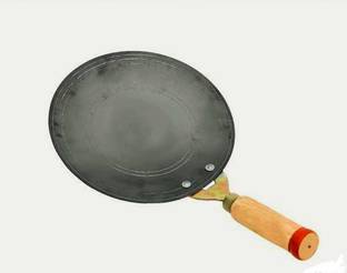 krishantraders Wooden Handle Iron / Roti Tawa Tawa 24.5 cm diameter