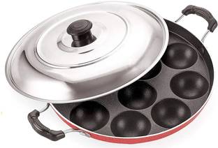 Swarambh Nice Appam Patra with Lid / kulipaniyaram pan nonstick/ appe/ aapee Paniarakkal with Lid 0.5 L capacity 23.5 cm diameter