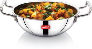 AVIAS AVI3 Triply Kadai without Lid Kadhai 26 cm diameter 3.25 L capacity