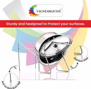 Vigneshgenix Handi Strainer Stand Rice Cooker Strainer Stand | Hands Free Rice Drainer Stand Stainless Steel Table Spoon