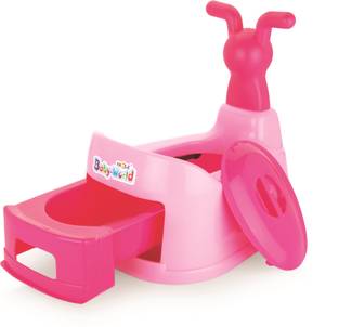 FABLE Toilet Trainer Baby Potty Seat Cartoon Face with Removable Tray & Closing Lid Baby World Baby Potty Seat Potty Seat