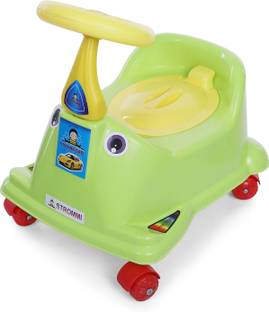 Babybae Premium Car Style Potty Seat for Toddler Boys and Girls - Featuring Wheels Potty Seat
