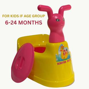 Maxwell Toilet Trainer Baby Potty Seat Cartoon Face with Removable Tray & Closing Lid Potty Seat