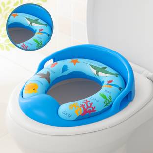 Nabhya Toilet Trainer Soft Cushion Baby Potty Seat With Handle And Back Support Toilet Seat For Western Toilet Potty Seat