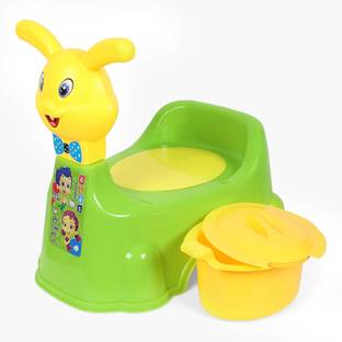 Nabhya 2 In 1 Rabbit Face Toilet Trainer Baby Potty Seat Cum Baby Seat Face with Removable Bowl & Closing Lid Potty Seat