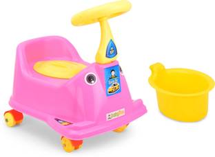 Babybae Car Style Potty Seat with Wheels and Removable Tray Potty Seat