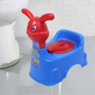 Heart Home Plastic Baby Potty Toilet Training Seat|Rabbit Design|Red & Blue Potty Seat