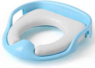 SYGA Baby toilet seat safe soft training seat potty sitting ring with handles bathroom trainer closestool cover (Blue) Potty Box