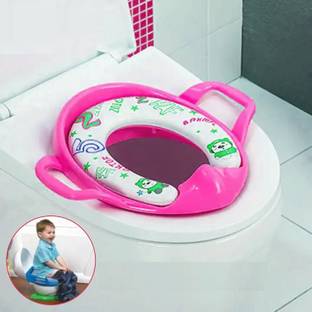 Safe-o-kid Soft Cushioned Potty Seat Training with Easy Grip Handles for Baby, Pink, 4-36 Months Potty Seat