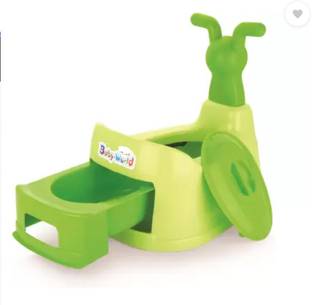 मैक्सवेल Toilet Trainer Baby Potty Seat Cartoon Face with Removable Tray & Closing Lid पॉटी सीट