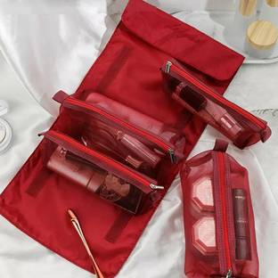 Pinkmpire 4 in 1 Hanging Roll-Up Foldable Portable Detachable cosmetic Makeup Toiletry Bag