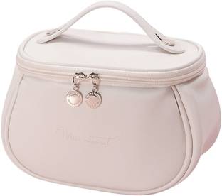 Rossella PU Leather Travel Toiletry Cosmetic Makeup Carry Bag Organizer for Women Girls