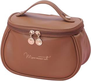 Rossella PU Leather Travel Toiletry Cosmetic Makeup Carry Bag Organizer for Women Girls