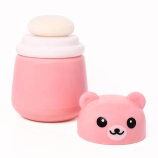 The Little Lookers Portable Baby Powder Puff with Box Holder Container for Newborn & Kids
