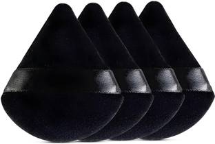 NYLI Professional Triangle Makeup Puff Multipurpose Perfect for Loose Powder, Foundation 4Pc-Black