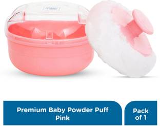 MeeMee Portable Soft Feel Powder Puff with Box Holder Container for New Born and Kids