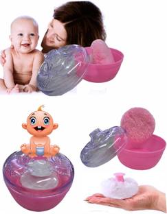 Dr-Gentle Premium Powder Puff with Powder Storage (multi colour)