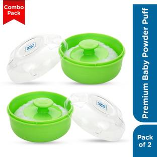 MeeMee Soft-Feel Powder Puff with with Box Holder Container for New Born and Kids