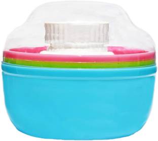 The Little Lookers Portable Baby Skin Care Baby Powder Puff with Box Holder Container for New Born and Kids for Baby Face and Body ('Blue')